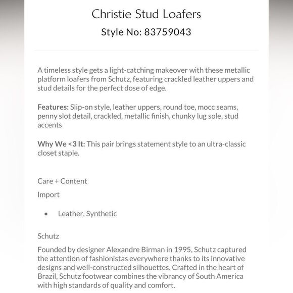 Free People x Schutz Christie Stud Loafers/ size 8.5 B - Picture 8 of 9